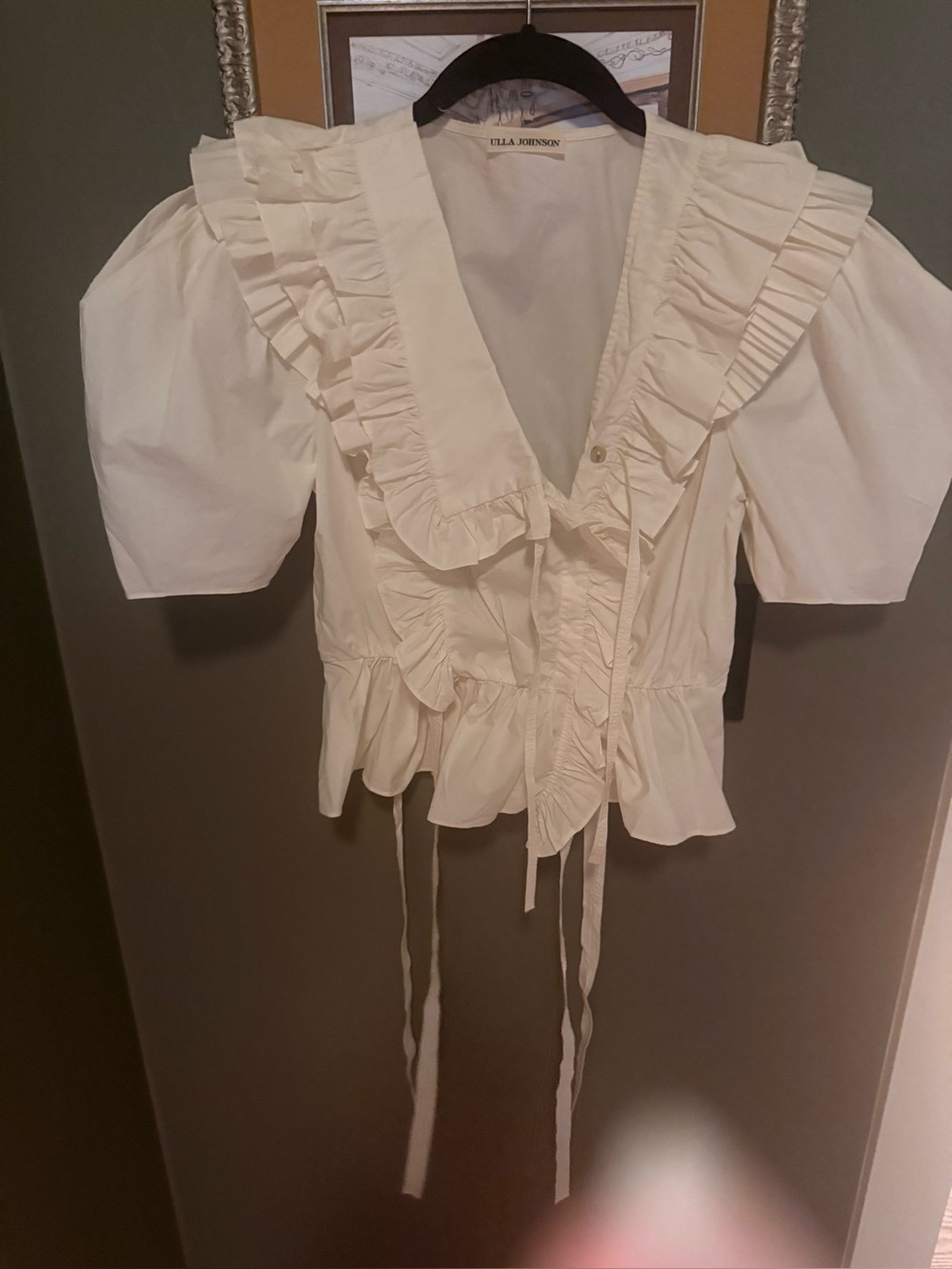 Ulla Johnson Amata Ivory Ruffled Cotton Top size 2 Very good condition FIRM